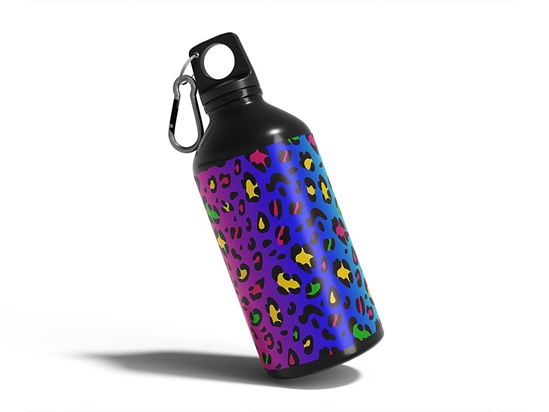 Rainbow Leopard Animal Print Water Bottle DIY Stickers