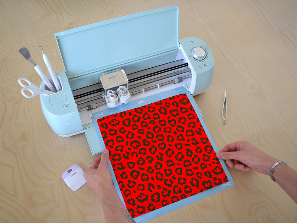 Red Leopard Animal Print Cricut Compatible Vinyl