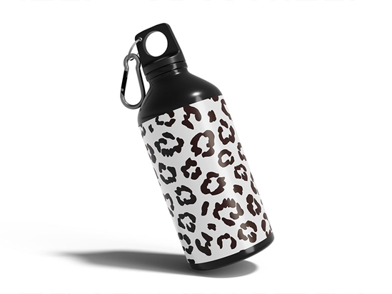 White Leopard Animal Print Water Bottle DIY Stickers