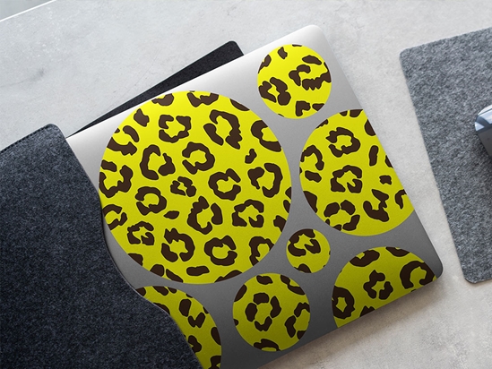 Yellow Leopard Animal Print DIY Laptop Stickers