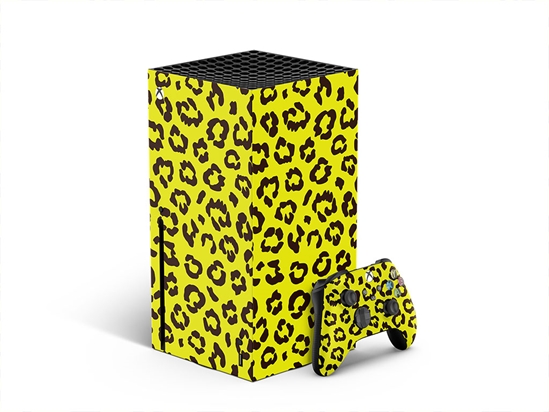 Yellow Leopard Animal Print XBOX DIY Decal