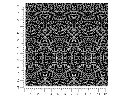 Black Geometric Mandala 1ft x 1ft Craft Sheets