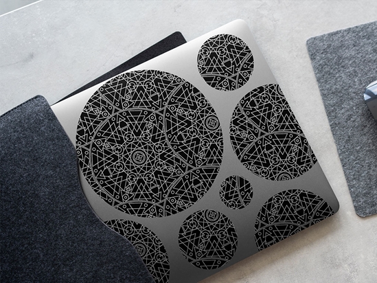 Black Geometric Mandala DIY Laptop Stickers