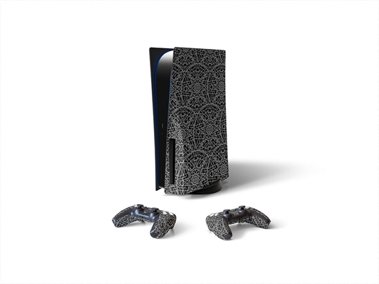 Black Geometric Mandala Sony PS5 DIY Skin