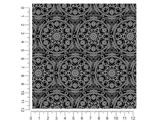 Black Polygons Mandala 1ft x 1ft Craft Sheets