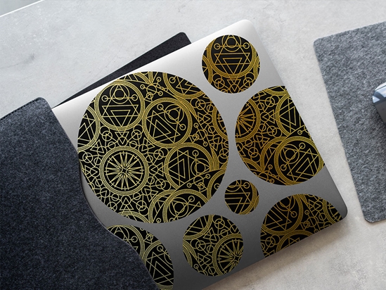 Gold Alchemy Mandala DIY Laptop Stickers