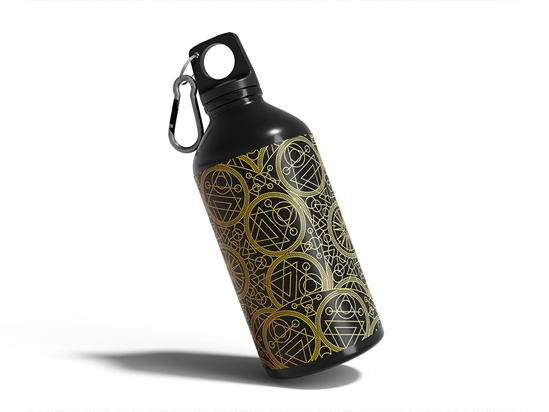Gold Alchemy Mandala Water Bottle DIY Stickers