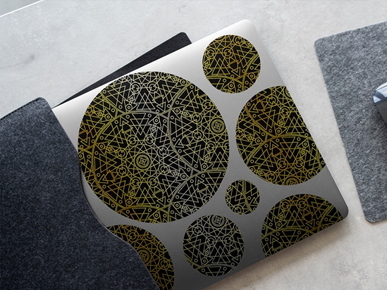 Gold Geometric Mandala DIY Laptop Stickers