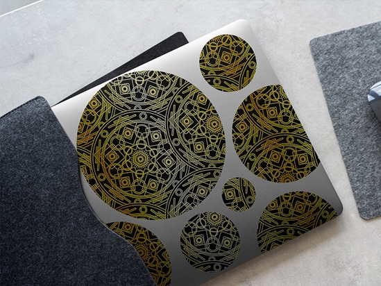 Gold Polygons Mandala DIY Laptop Stickers