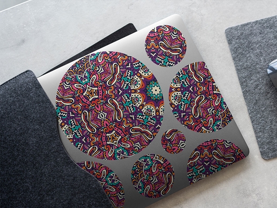 Psychedelic Gosper Mandala DIY Laptop Stickers