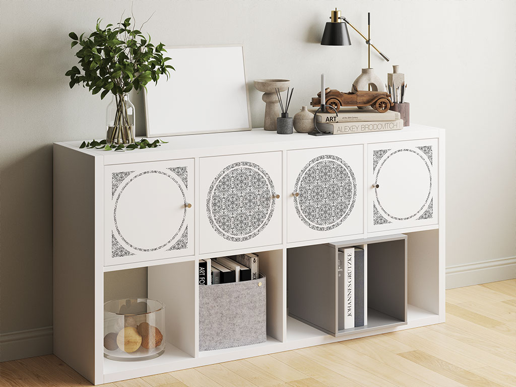 White Cylindrical Mandala DIY Furniture Stickers