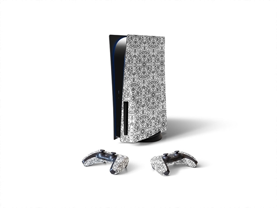 White Cylindrical Mandala Sony PS5 DIY Skin