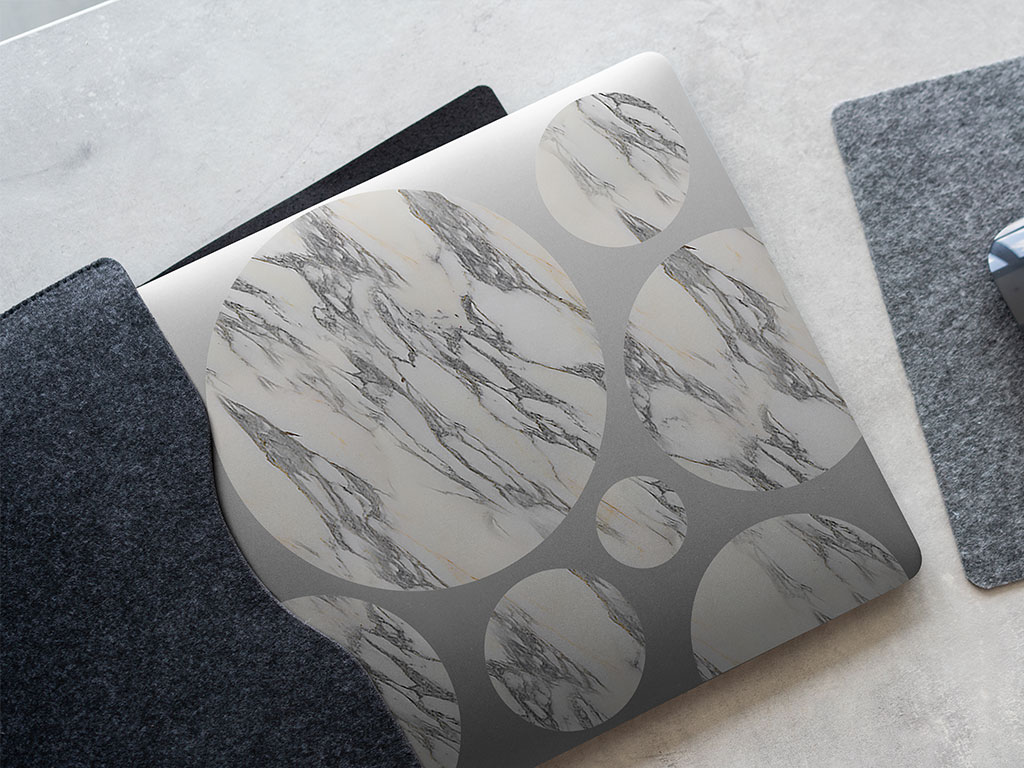 Arabescato Breccia White Marble Stone DIY Laptop Stickers