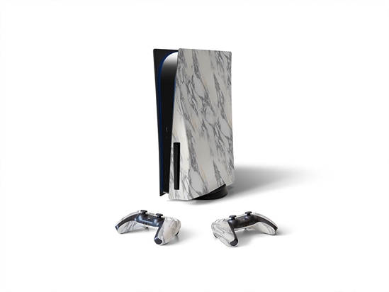 Arabescato Breccia White Marble Stone Sony PS5 DIY Skin