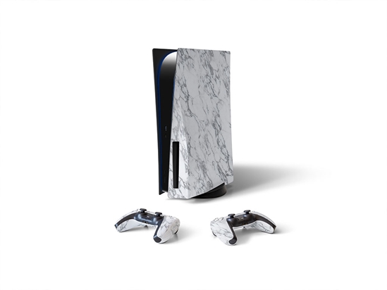 Blanco Carrara White Marble Stone Sony PS5 DIY Skin