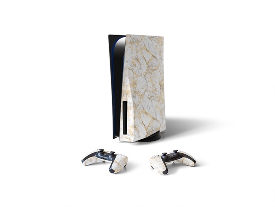 Calacatta Gold Marble Stone Sony PS5 DIY Skin