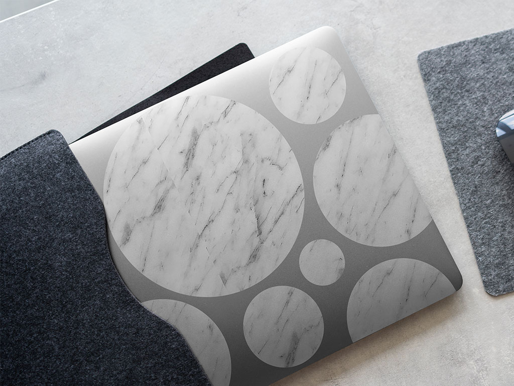 Carrara Slab White Marble Stone DIY Laptop Stickers