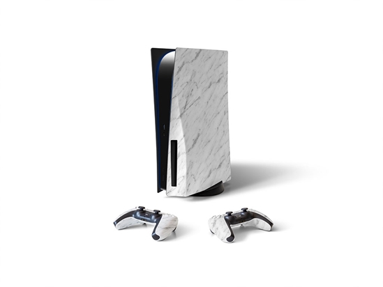 Carrara Slab White Marble Stone Sony PS5 DIY Skin