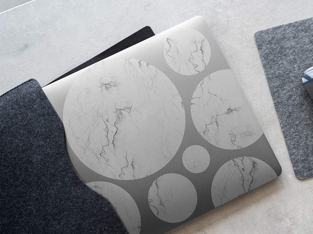 Carrara White Marble Stone DIY Laptop Stickers
