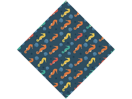 Rainbow Seahorses Marine Life Vinyl Wrap Pattern