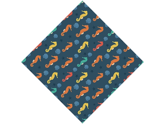 Rainbow Seahorses Marine Life Vinyl Wrap Pattern
