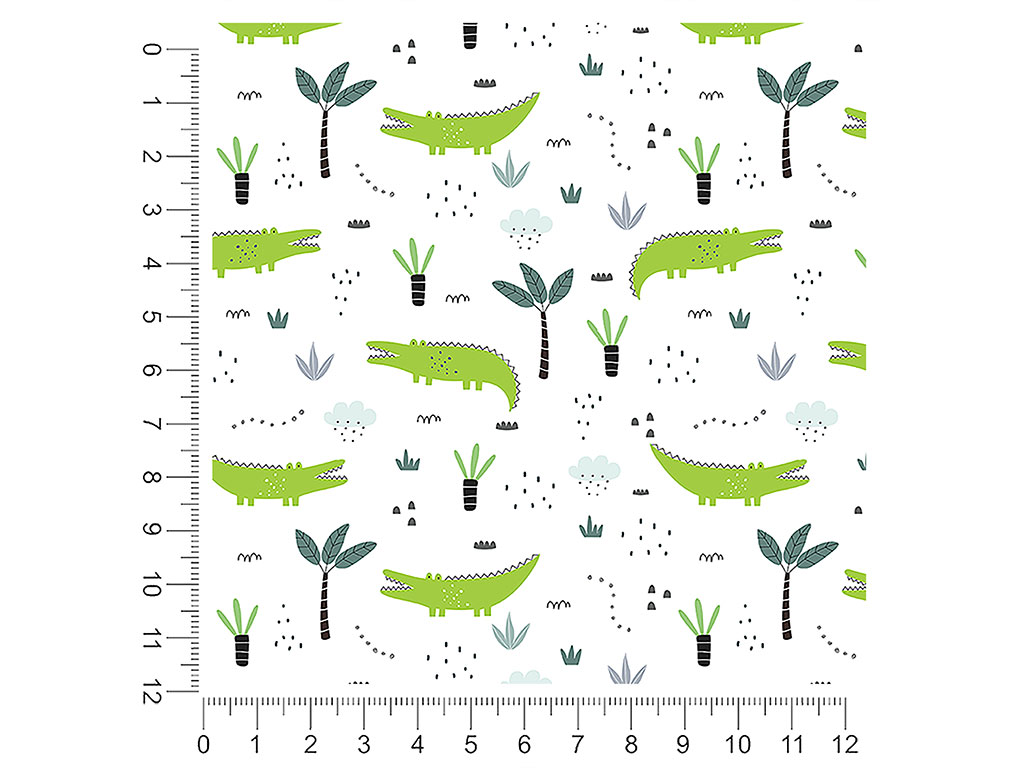 Cartoon Alligators Fresh Water 1ft x 1ft Craft Sheets