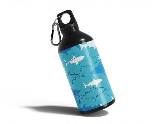 Abstract Sharks Salt Water Water Bottle DIY Stickers