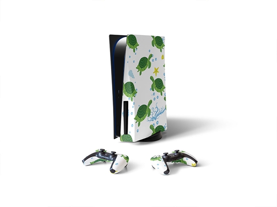 Floral Shells Fresh Water Sony PS5 DIY Skin