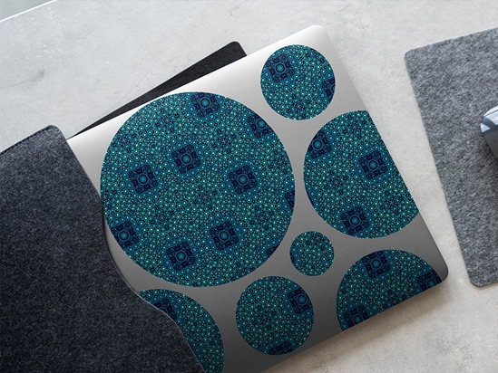 Cerulean Squares Mosaic DIY Laptop Stickers