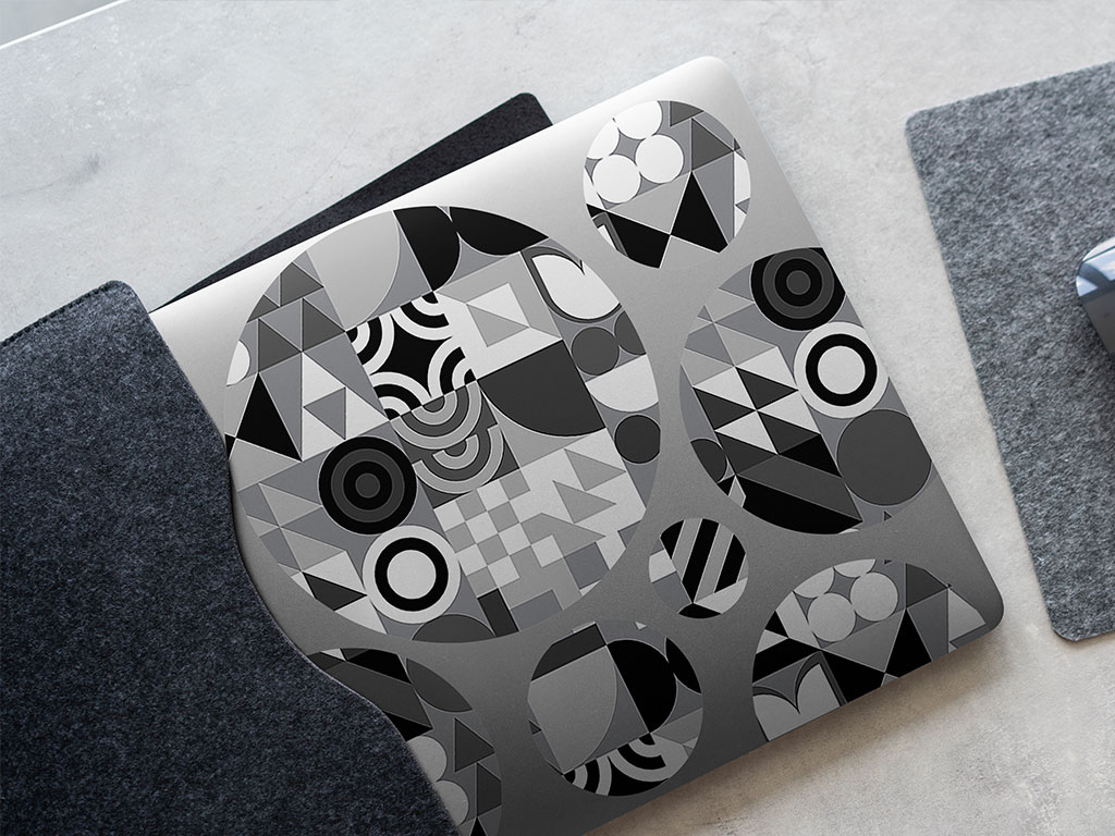 Grayscale Abstraction Mosaic DIY Laptop Stickers