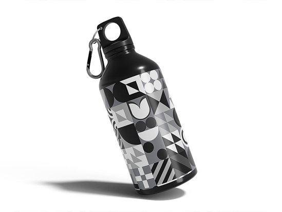 Grayscale Abstraction Mosaic Water Bottle DIY Stickers