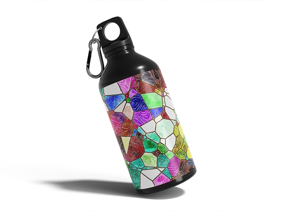 Glass Agglomeration Mosaic Water Bottle DIY Stickers