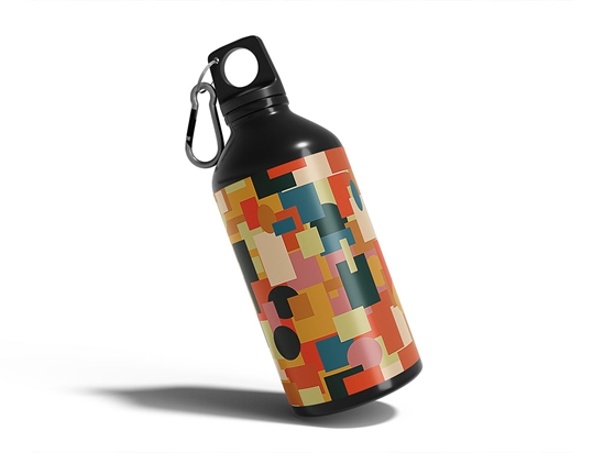 Autumn Abstractions Mosaic Water Bottle DIY Stickers