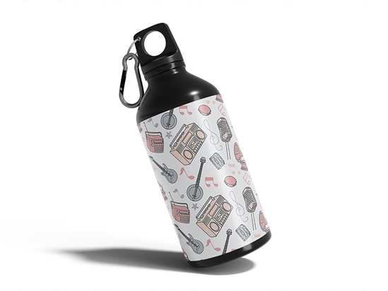 Press Record Music Water Bottle DIY Stickers