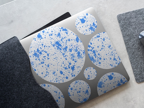 Blue Smears Paint Splatter DIY Laptop Stickers
