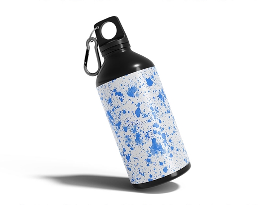 Blue Smears Paint Splatter Water Bottle DIY Stickers