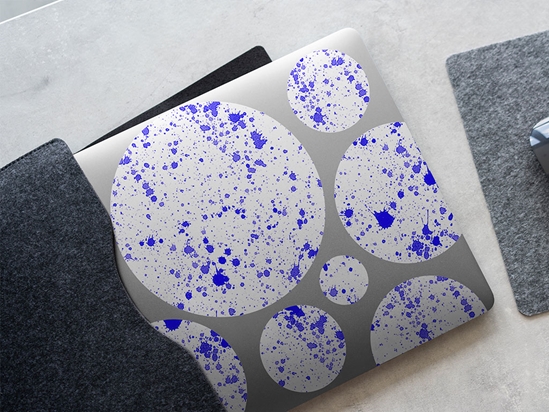 Indigo Raindrops Paint Splatter DIY Laptop Stickers