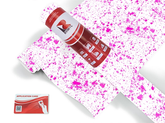 Pink Spill Paint Splatter Craft Vinyl Roll