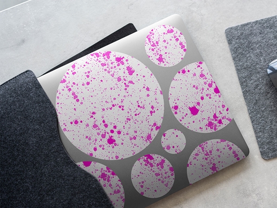Pink Spill Paint Splatter DIY Laptop Stickers