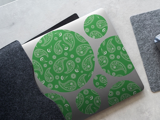 Gallant Green Paisley DIY Laptop Stickers