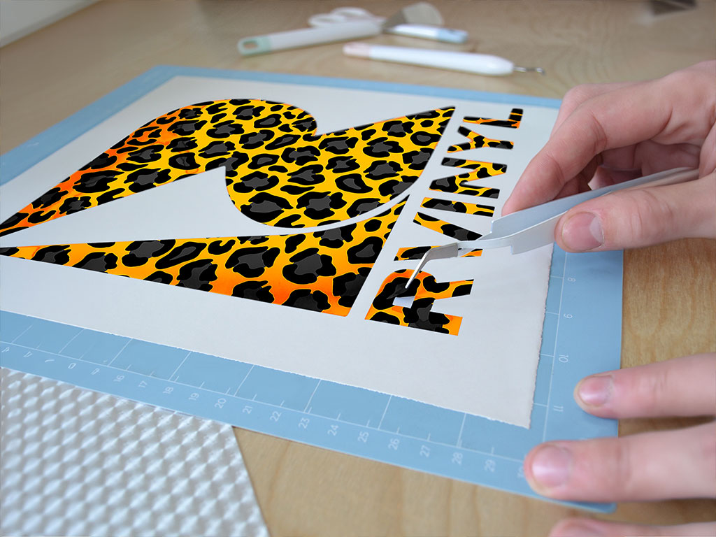 Orange Panther Animal Print Easy Weed Craft Vinyl