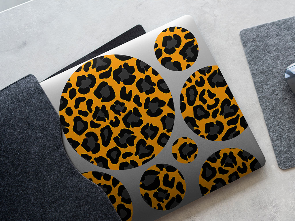 Orange Panther Animal Print DIY Laptop Stickers