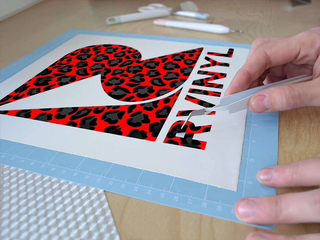 Red Panther Animal Print Easy Weed Craft Vinyl