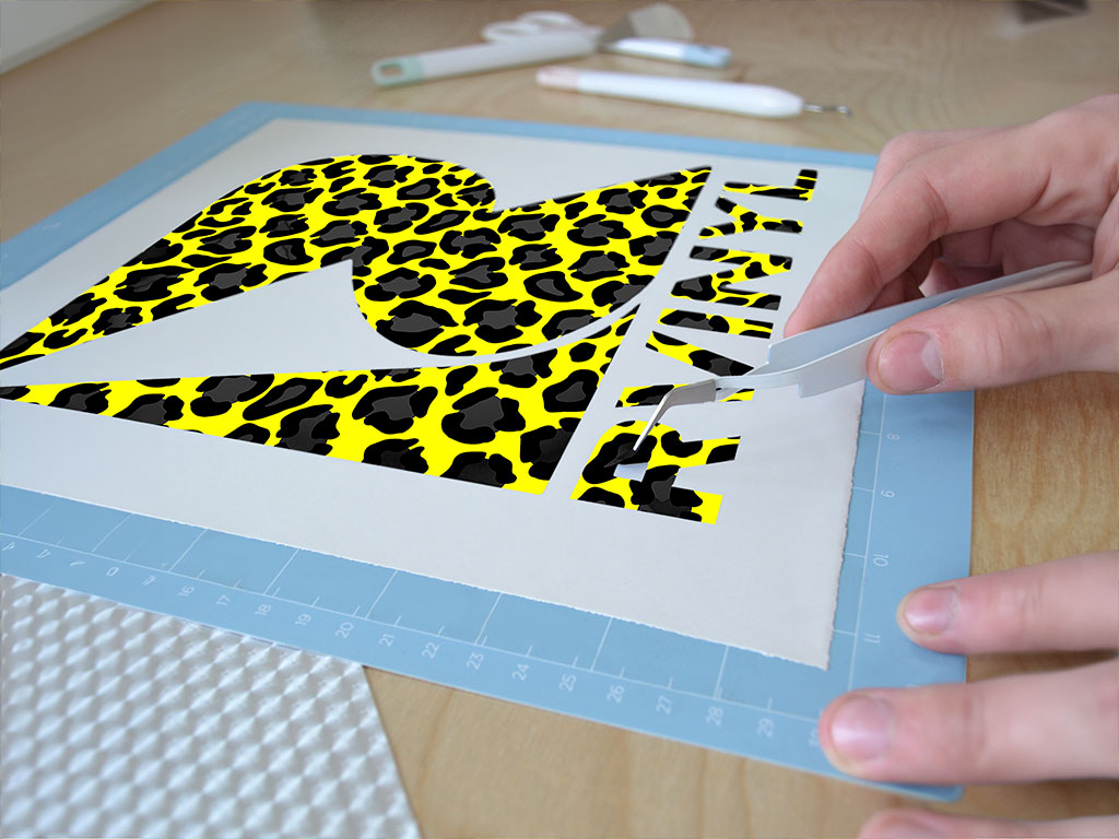 Yellow Panther Animal Print Easy Weed Craft Vinyl