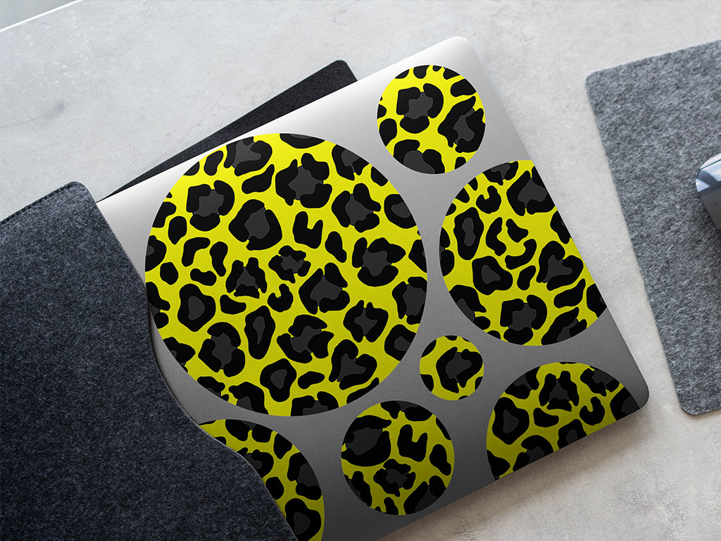 Yellow Panther Animal Print DIY Laptop Stickers