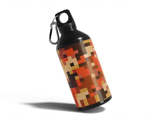 Hunter Orange Pixel Water Bottle DIY Stickers