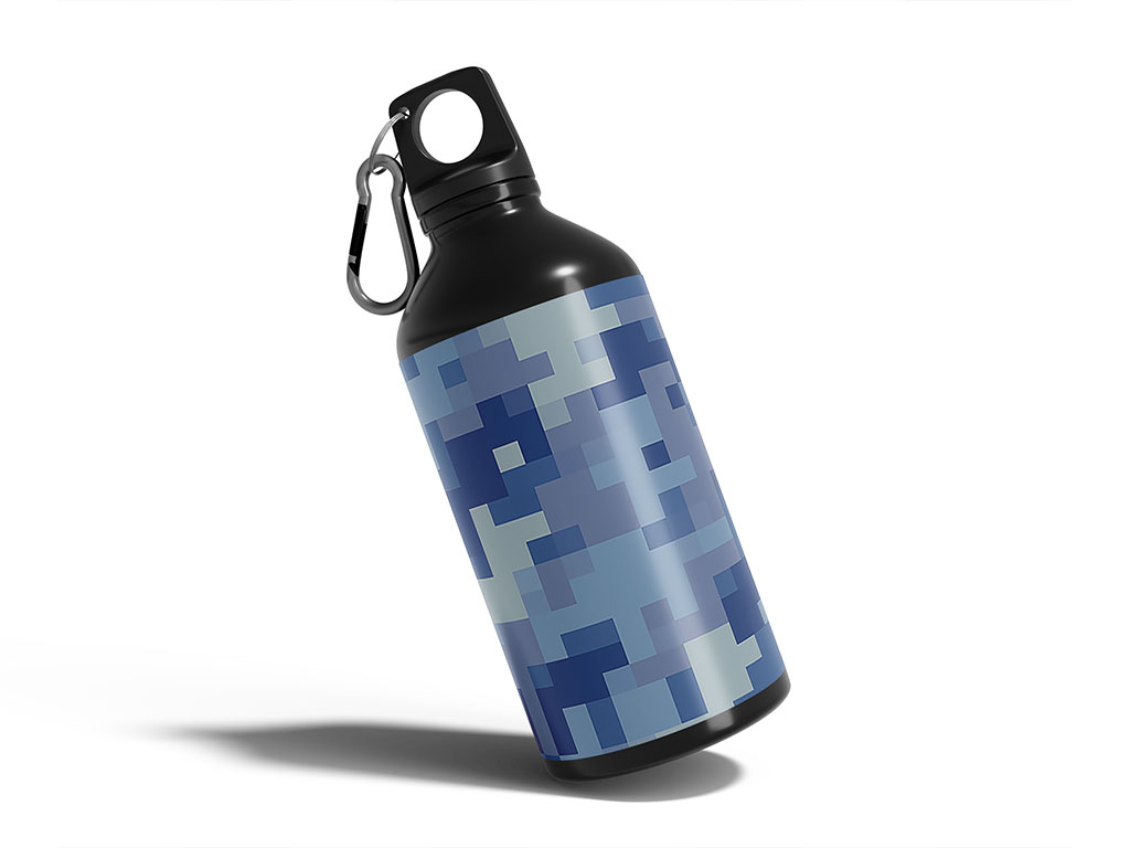 Icy Tundra Pixel Water Bottle DIY Stickers