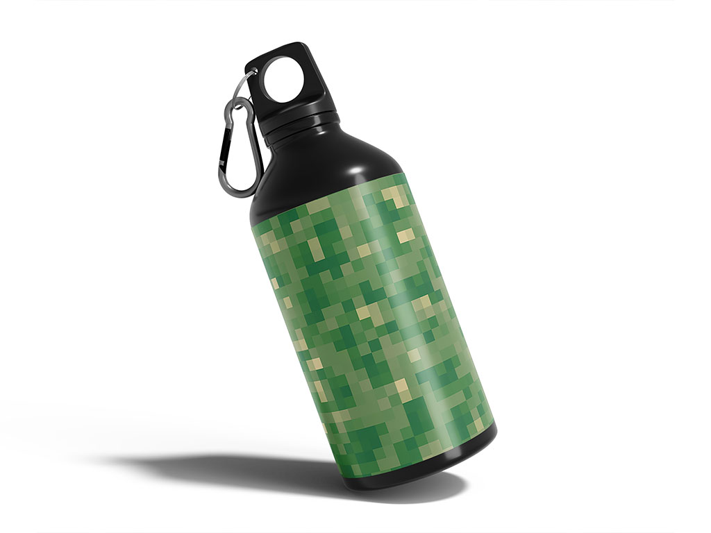 Fern Fronds Pixel Water Bottle DIY Stickers