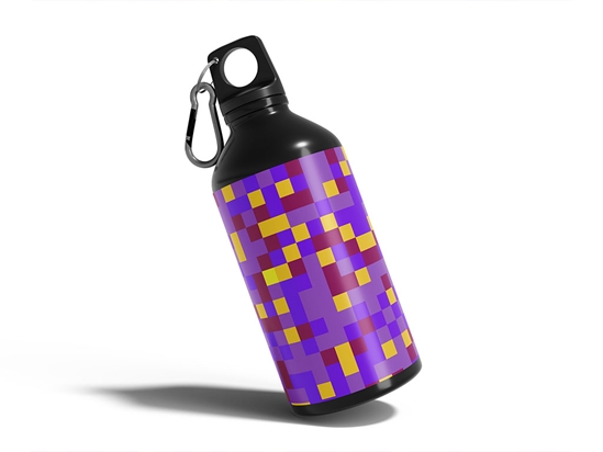 Blue Violet Pixel Water Bottle DIY Stickers