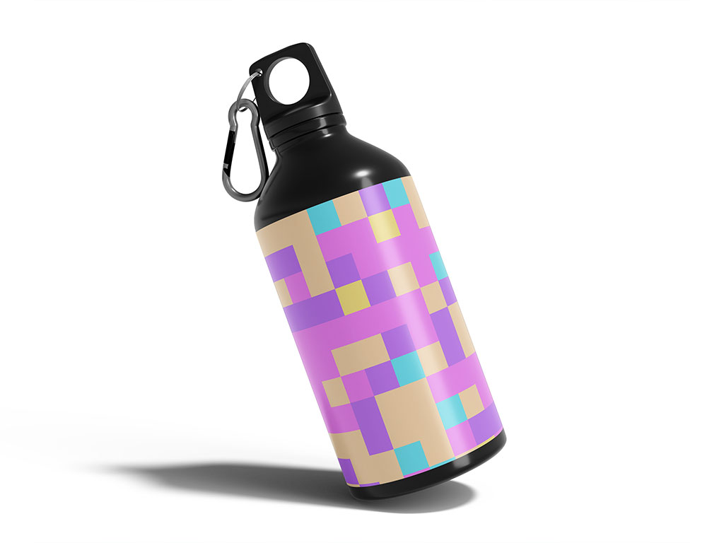 Lilac Bouquet Pixel Water Bottle DIY Stickers